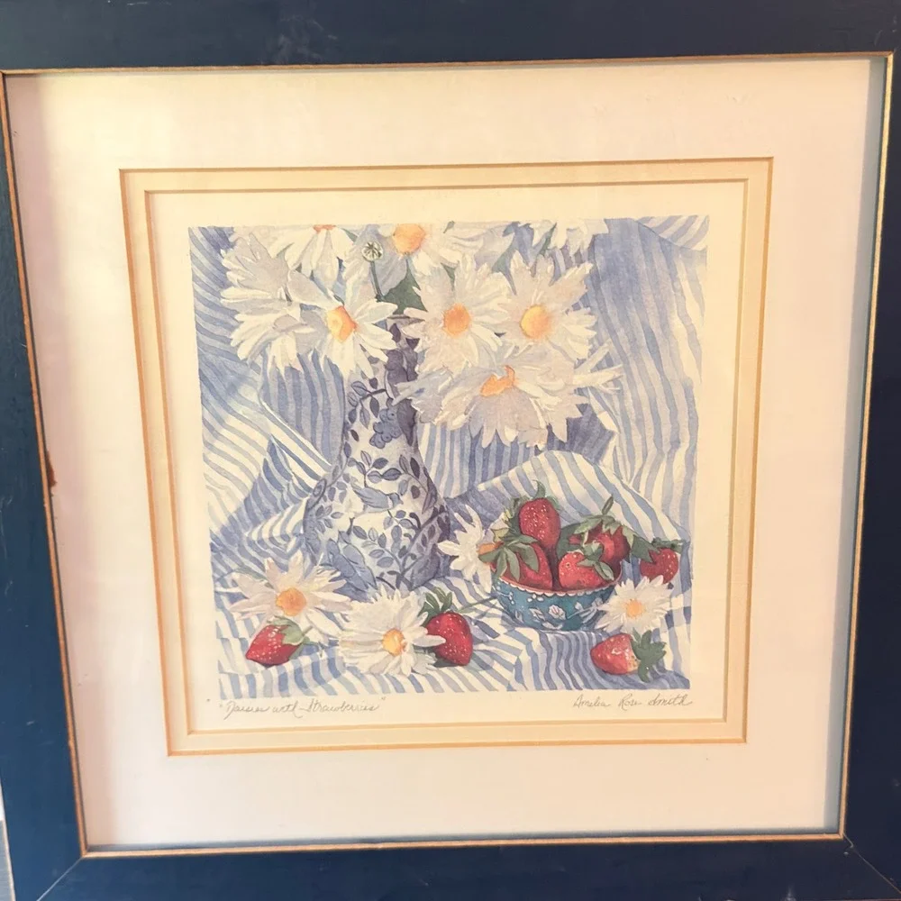 Amelia Rose Smith Daisies with Strawberries Framed Floral Print 14
